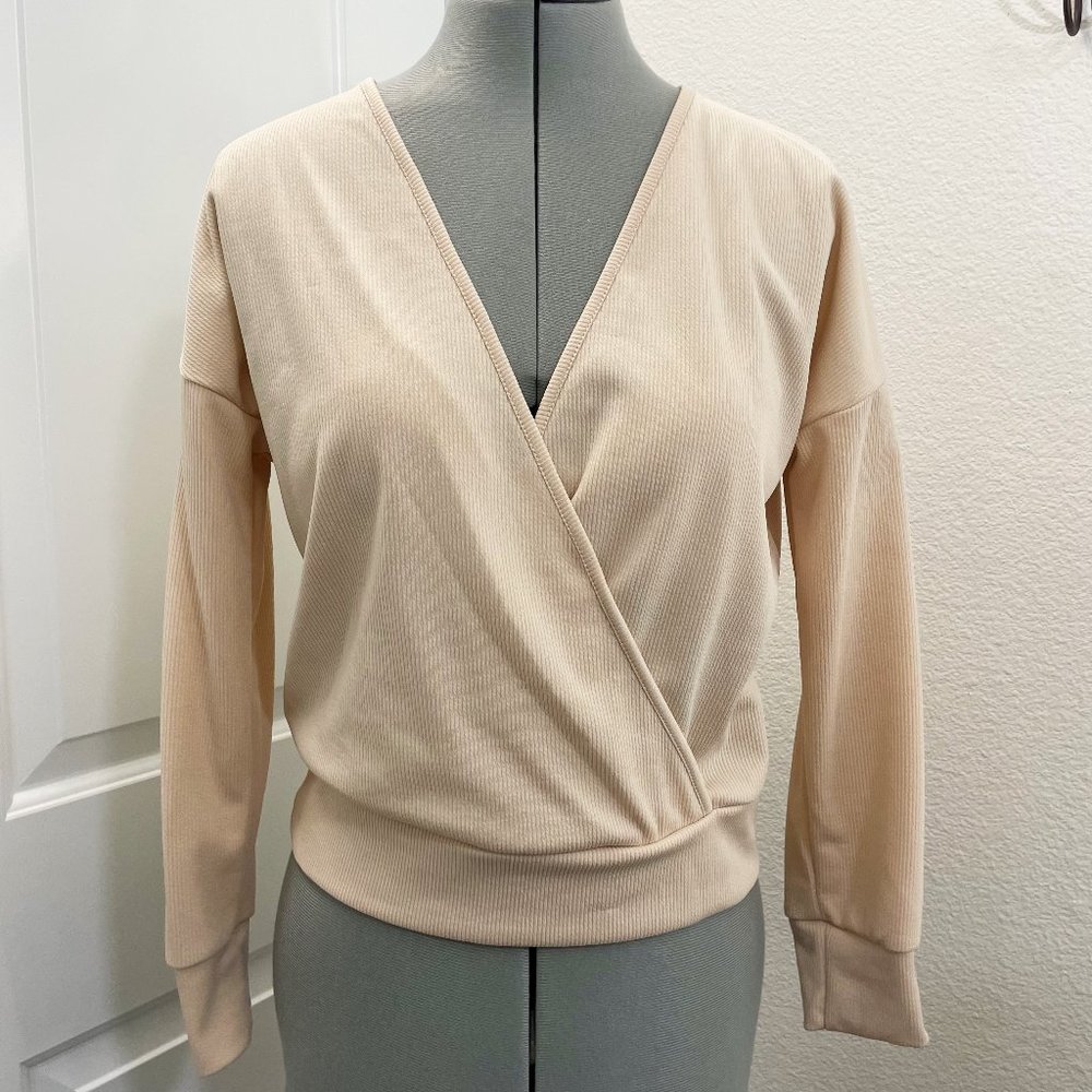 LISTHA Faux Wrap Deep V-neck Pullover Top